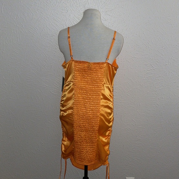 Wild Fable Orange Satin Bodycon Dress Large - Picture 5 of 14